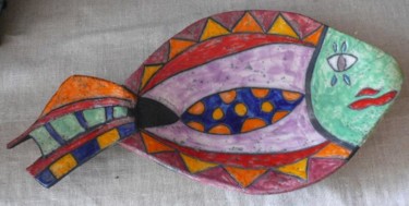 Design mit dem Titel "coupe poisson" von Armelle Colombier, Original-Kunstwerk, Keramik