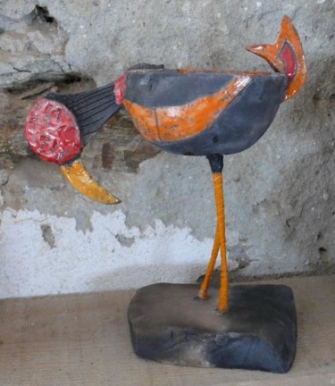 Sculpture intitulée "l'oiseau" par Armelle Colombier, Œuvre d'art originale, Céramique