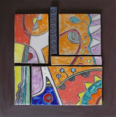 Painting titled "tableau abstrait 1" by Armelle Colombier, Original Artwork