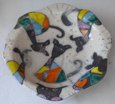 Design mit dem Titel "coupe chat" von Armelle Colombier, Original-Kunstwerk, Keramik