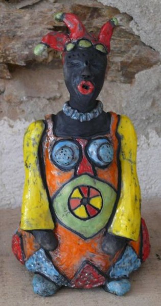 Sculpture intitulée "la zouave" par Armelle Colombier, Œuvre d'art originale, Céramique