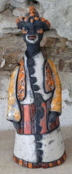 Sculpture intitulée "le sage africain" par Armelle Colombier, Œuvre d'art originale, Céramique