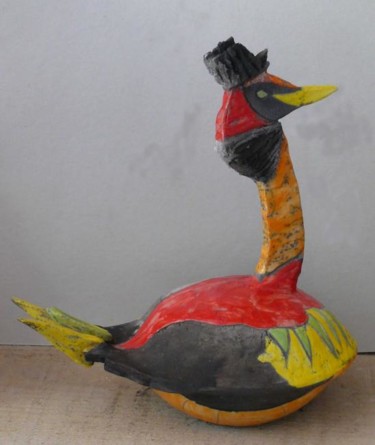 Sculpture intitulée "l'oiseau" par Armelle Colombier, Œuvre d'art originale, Céramique