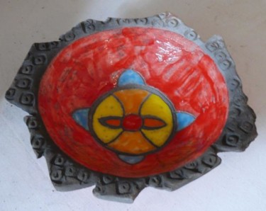 Design mit dem Titel "coupelle rouge" von Armelle Colombier, Original-Kunstwerk, Keramik