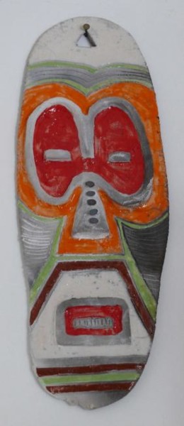 Sculpture titled "masque" by Armelle Colombier, Original Artwork, Ceramics