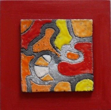 Painting titled "tableau rouge" by Armelle Colombier, Original Artwork