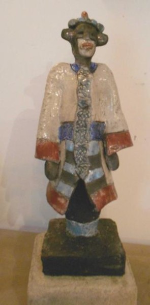 Sculpture intitulée "le laquais" par Armelle Colombier, Œuvre d'art originale, Céramique