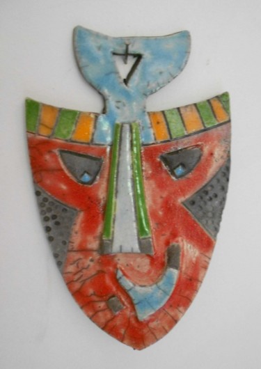 Sculpture intitulée "masque-5.jpg" par Armelle Colombier, Œuvre d'art originale, Céramique