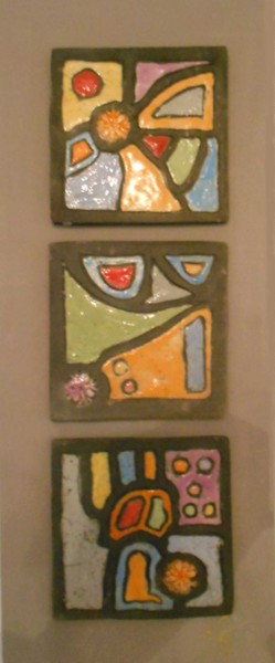 Sculpture titled "triptyque" by Armelle Colombier, Original Artwork, Ceramics