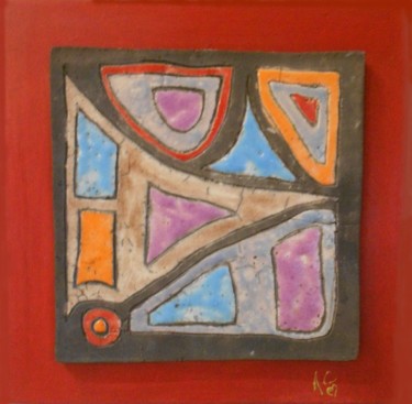 Sculpture intitulée "abstraction-rouge.j…" par Armelle Colombier, Œuvre d'art originale, Céramique
