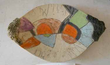 Design intitulée "coupe-ovale-abstrai…" par Armelle Colombier, Œuvre d'art originale, Céramique