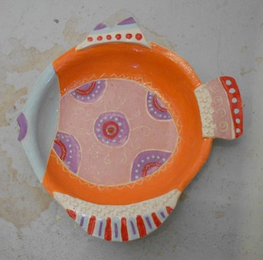 Design titled "coupe-poisson-orang…" by Armelle Colombier, Original Artwork, Ceramics