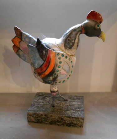 Sculpture intitulée "poule.jpg" par Armelle Colombier, Œuvre d'art originale, Céramique