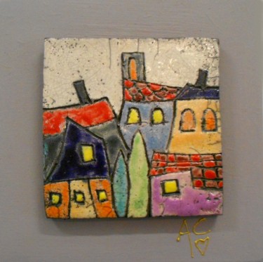 Sculpture titled "le-village.jpg" by Armelle Colombier, Original Artwork, Ceramics