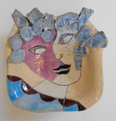 Design intitulée "coupelle-carre-le-r…" par Armelle Colombier, Œuvre d'art originale, Céramique