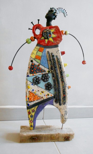 Escultura intitulada "femme abstraite" por Armelle Colombier, Obras de arte originais, Cerâmica