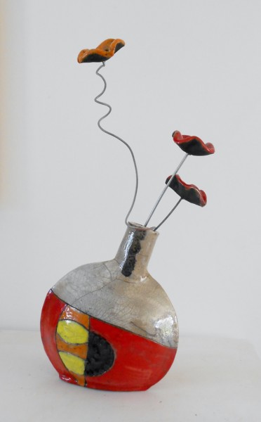 Design intitulée "pt-vase-rouge.jpg" par Armelle Colombier, Œuvre d'art originale