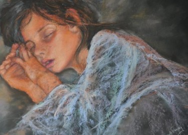 Painting titled "les rêves d'ELIZA" by Armelle Panay, Original Artwork, Oil