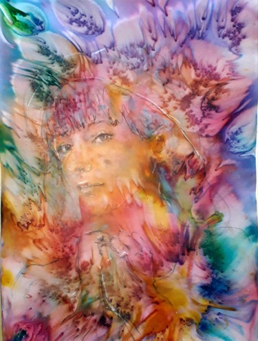 Painting titled "ange" by Armelle Panay, Original Artwork, Pigments