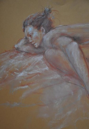 Schilderij getiteld "modele endormie" door Armelle Panay, Origineel Kunstwerk, Olie