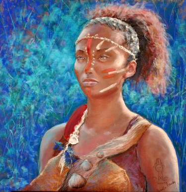 Painting titled "ARAWAK" by Armelle Panay, Original Artwork, Pastel