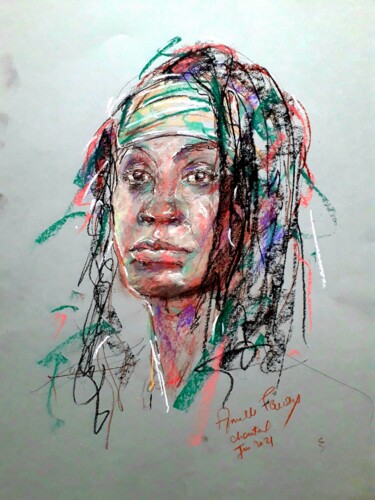 Картина под названием "Chantal" - Armelle Panay, Подлинное произведение искусства, Пастель