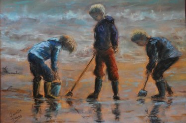 Malerei mit dem Titel "pêche en Bretagne" von Armelle Panay, Original-Kunstwerk, Öl