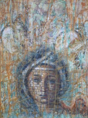 Malerei mit dem Titel "Sylphide de Delphes" von Armelle Panay, Original-Kunstwerk, Öl