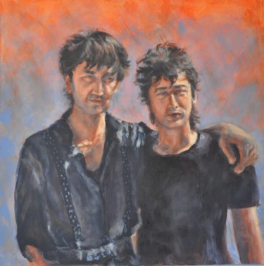Painting titled "higelin et bashung" by Armelle Panay, Original Artwork, Oil