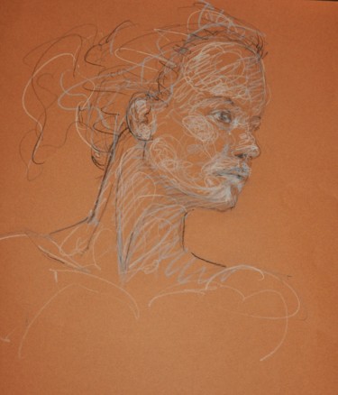 Disegno intitolato "esquisse crayon lib…" da Armelle Panay, Opera d'arte originale, Altro