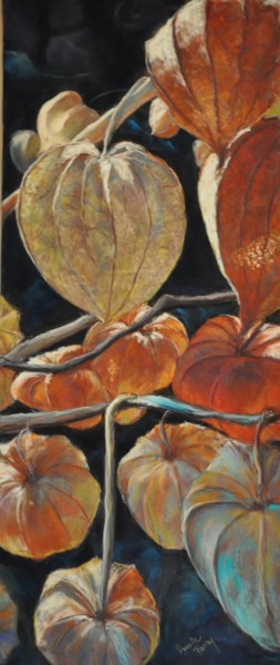 Painting titled "PHYSALIS" by Armelle Panay, Original Artwork, Pastel