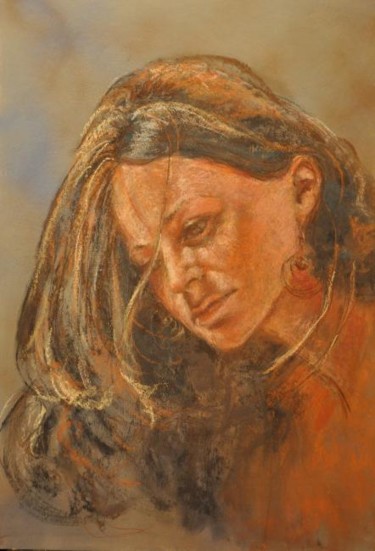 Painting titled "Céline songe d'été" by Armelle Panay, Original Artwork