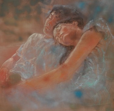Painting titled "crepuscule" by Armelle Panay, Original Artwork