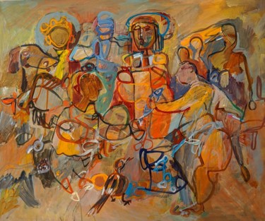 Painting titled "In the market" by Armen Ghazayran (Nem), Original Artwork, Acrylic