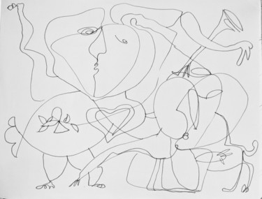 Desenho intitulada "Love&love sc" por Armen Ghazayran (Nem), Obras de arte originais, Marcador