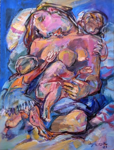 Painting titled "mammy&" by Armen Ghazayran (Nem), Original Artwork, Acrylic