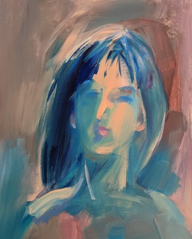 Painting titled "my blue love" by Armen Ghazayran (Nem), Original Artwork, Acrylic
