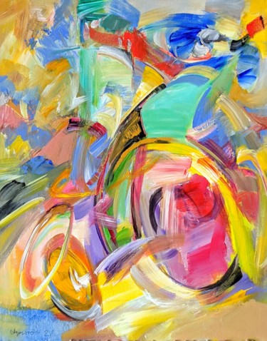 Painting titled "Bicycle 1_2" by Armen Ghazayran (Nem), Original Artwork, Acrylic
