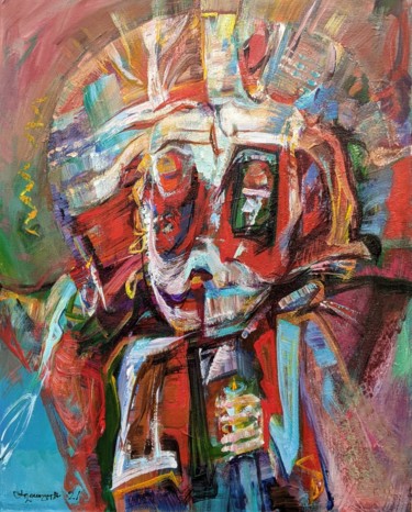 Painting titled "Le saint" by Armen Ghazayran (Nem), Original Artwork, Acrylic