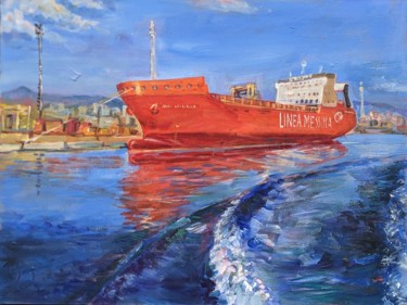 Painting titled "Genova rossa" by Armen Ghazayran (Nem), Original Artwork, Acrylic