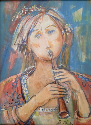 Painting titled "An old melody" by Armen Ghazayran (Nem), Original Artwork, Acrylic