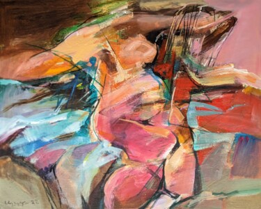 Painting titled "In the bed" by Armen Ghazayran (Nem), Original Artwork, Acrylic