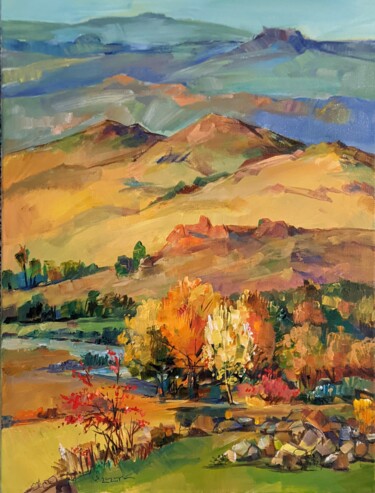 Painting titled "Autumn landscape 10…" by Armen Ghazayran (Nem), Original Artwork, Acrylic