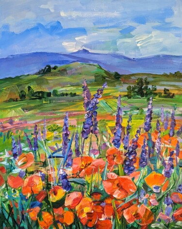 Peinture intitulée "spring/poppies" par Armen Ghazayran (Nem), Œuvre d'art originale, Acrylique