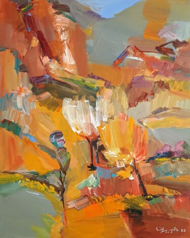 Painting titled "Autumn/Orange" by Armen Ghazayran (Nem), Original Artwork, Acrylic