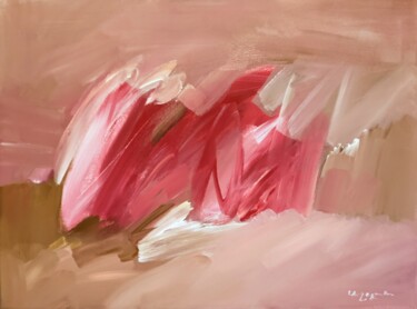 Painting titled "Pink in red" by Armen Ghazayran (Nem), Original Artwork, Acrylic