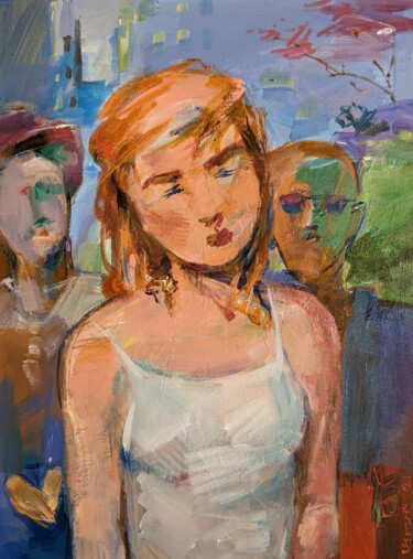 Painting titled "Rozie / in the stre…" by Armen Ghazayran (Nem), Original Artwork, Acrylic