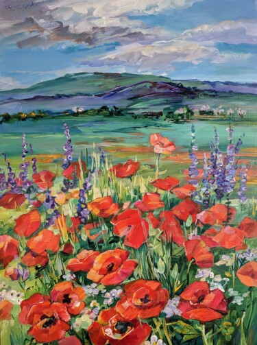 Картина под названием "poppies/remembrance" - Armen Ghazayran (Nem), Подлинное произведение искусства, Акрил