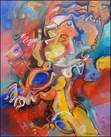 Peinture intitulée "recollection1" par Armen Ghazayran (Nem), Œuvre d'art originale, Acrylique