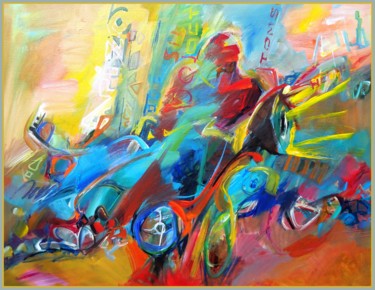 Pittura intitolato "Summer of motorcycl…" da Armen Ghazayran (Nem), Opera d'arte originale, Acrilico